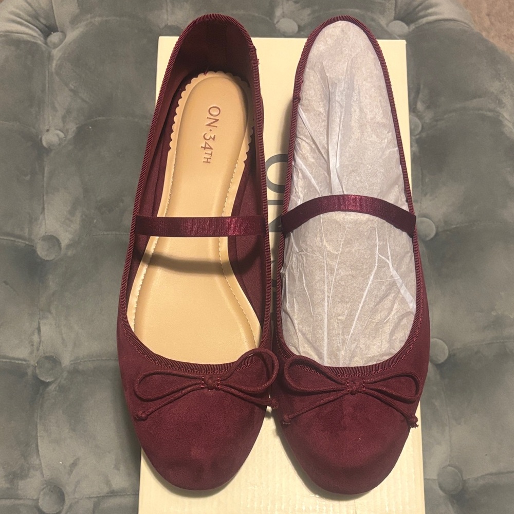 Women's Burgundy Ballet Flats